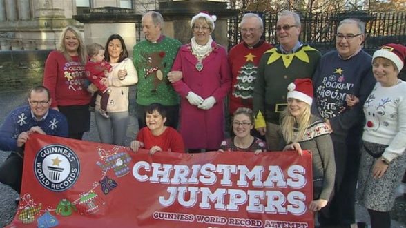 Local clergy joining in bid for a world record in Christmas jumpers next month to raise money for charity. PIC: ITV