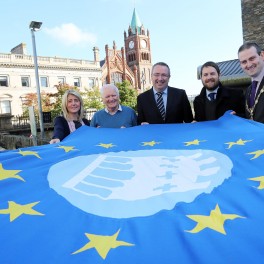 Mayor Cllr Martin Reilly and Eamon Deane of Holywell Trust at the launch of the heritage symposium. Photo Lorcan Doherty Photograph