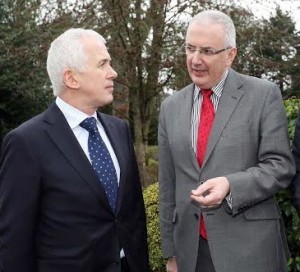 Garvan O'Doherty (left) is thanked by Regional Development Minister Danny Kennedy.