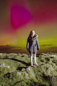 Caitlin Mc Eleney-O'Kane (10) who accompanied dad Gerard to view the Northern Lights last night.