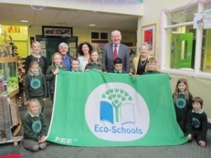 Foyle MP Mark Durkan visiting Oakgrove Integrated Primary and Nursery School in November last year when the school was awarded the prestigious Eco-School Award.