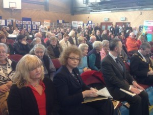 From left, Sinn MLA Maeve McLaughlin and Culture Minister Culture Minister Carál Ní Chuilín at today;s launch in Rosemount.