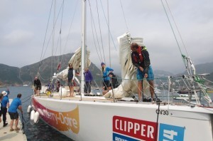 The Derry crew arriving in Hong Kong.