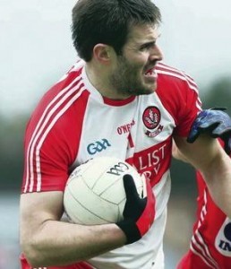 Derry goalscorer Mark Lynch.