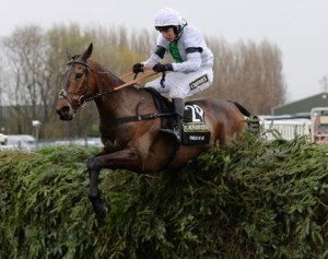 Pineau De Re on way to winning Saturday's Grand National.