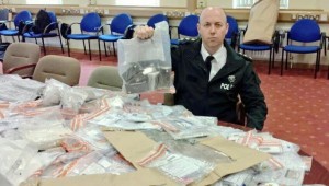 Chief Inspector Jon Burrows with some of the £200,00 worth of drugs seized in Derry in the past year.
