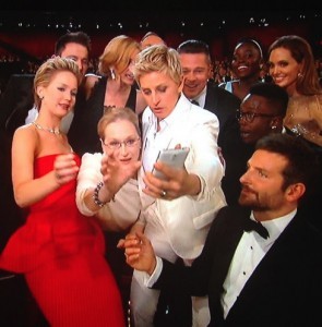 Hollywood stars got in the act during this year's Academy Awards ceremony.