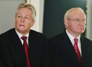 Fallout: Peter Robinson (left) and Martin McGuinness.