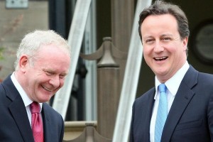 British PM David Cameron and Martin McGuinness.