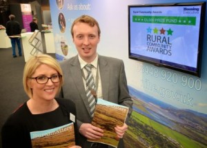 Pamela Warnock and Tim Gilpin, from the Northern Ireland Housing Executive, promoting the HE's Rural Community Awards.