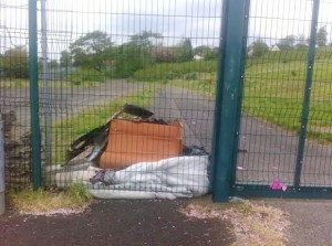 Illegal dumping at the former Convent of Mercy school site.