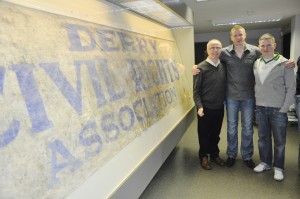 Sinn Fein MLA (left) visiting the existing Museum of Free Derry.
