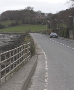 Culmore Point Road which was flooded last night.