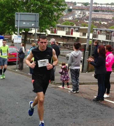 Declan Gill making his way up Fahan Street.