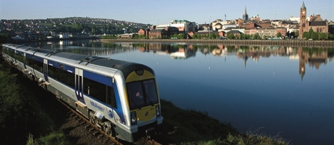 The Derry-Belfast train came second behind to cyclist John Madden.