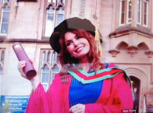 Roma Downey: delighted to receive honorary degree from University of Ulster.