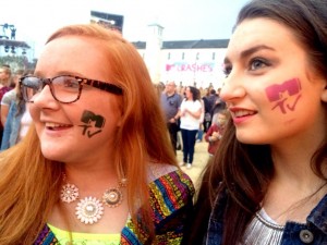 Aimee Moore and Lauren Curry enjoying the atmosphere.