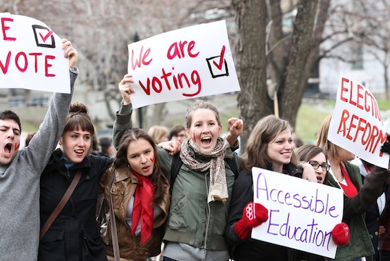 McGill student vote mob 2011