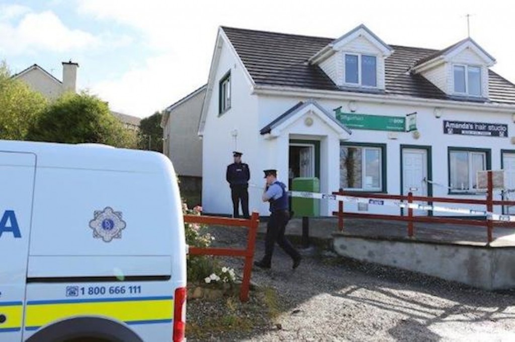 Gardai at the scene of the armed robbery of Manor post office.