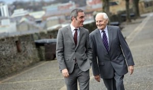 James Nesbitt and his father, James, take a stroll on Derry's historic Walls he and the walls 