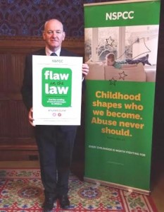 Foyle MP Mark Durkan supporting the NSPCC’s "Flaw in the Law" campaign at Westminster.