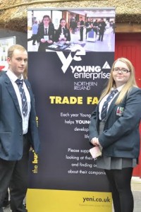 Students from Lisneal College show off their company 'Poucheze' at the Young Enterprise Trade Fair hosted at main Street, Omagh 