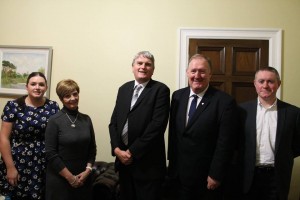 Pictured with the Health Minister Jim Wells, are Independent Living Fund recipients, Charles Rainey (Newtownabbey) and Valerie McCarthy (Lisburn), alongside Pat Ramsey MLA and on far left Campaigns Officer with Mencap Jenny Ruddy.