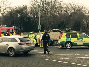 The scene of the crash. Pic Eve Blair/Twitter/@blaireve