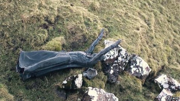 The remains of Celtic sea god Manannan Mac Lir which has been recovered by soldiers