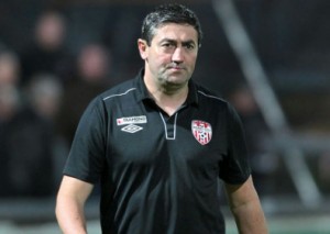 Derry City manager Peter Hutton is under pressure. 