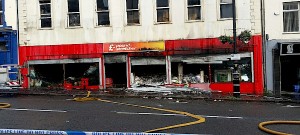The fire which gutted Poundstretcher in Bishop Street