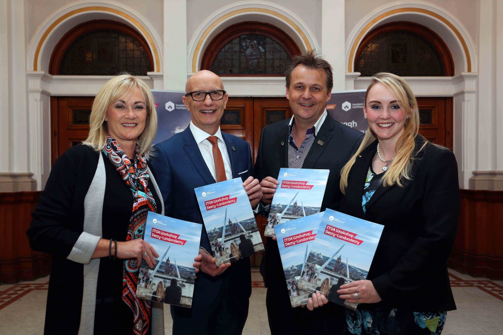 Ruth Andrews, ITOA Chief Executive is pictured with Tourism Northern Ireland Board Members Colin Neil, Terry McCartney and Charlene McCrossan at a recent ITOA Workshop and Networking Event in the City Hotel Derry.