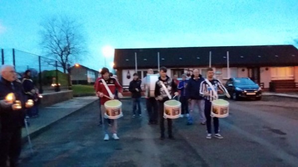 Caw Flute Band played Abide With Me before a minute's silence was held