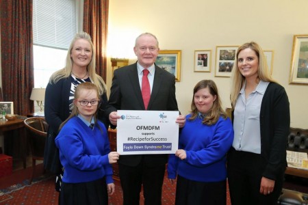 Deputy First Minister Martin McGuinness earlier this month met hosted Foyle Down Syndrome Trust at Stormont
