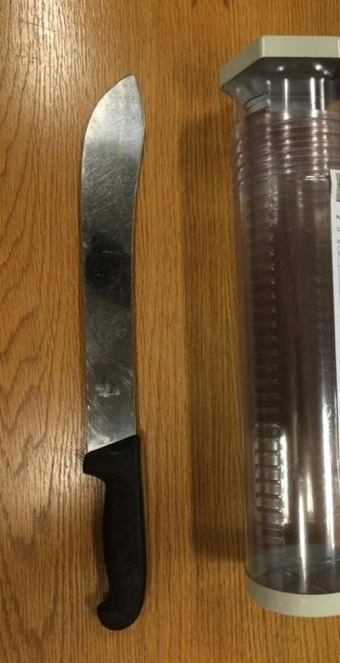 Butcher knife seized