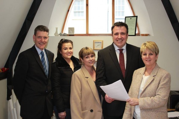 Gerry Diver handing in his nomination papers yesterday for the Assembly elections