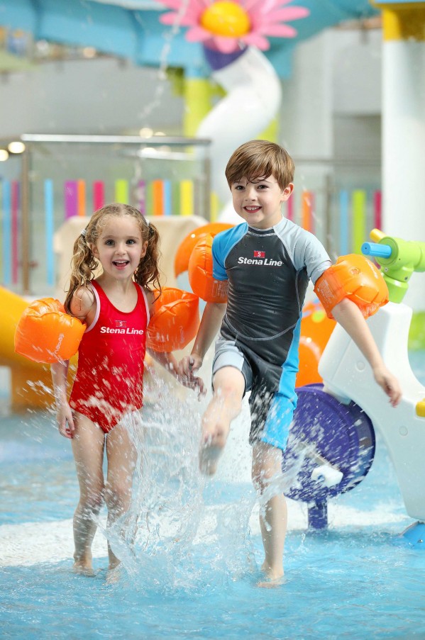 Cerys ONeill (5) and Cole Galbraith (6) cant contain their excitement as they learn that leading ferry company Stena Line is giving holiday makers even more reasons to book a Haven break this year.