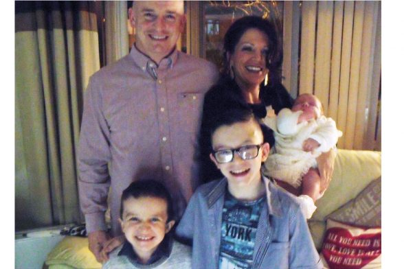 Sean McGrotty, Louise James with their children Mark, Evan and baby Rioghnach-Ann
