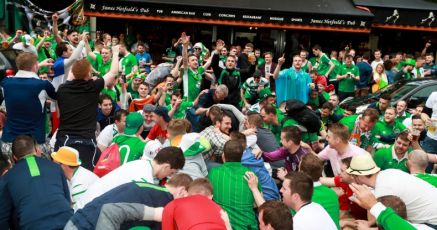 Republic of Ireland fans enjoying the atmosphere in France 