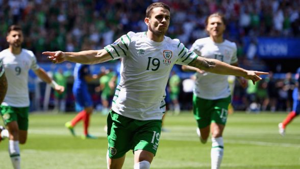 A Robbie Brady penalty gave Ireland the lead but France powered back in the second half to run out 2-1 winners