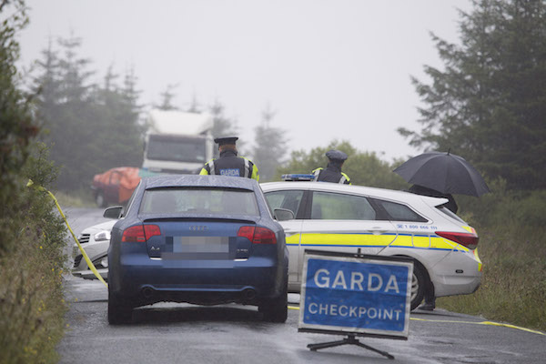 The scene of the traagic accident on a forest road outside Letterkenny where three young people hacve lost their lives. (North West Newspix)