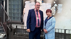 Deputy Mayor Jim McKeever visiting Dove House this week